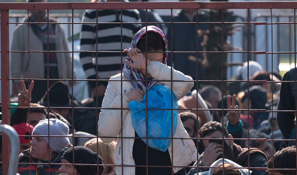 Young girl in Dobova refugee camp